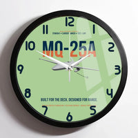 Thumbnail for MQ-25A STINGRAY design on light green framed wall clock
