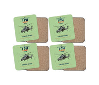 Thumbnail for HAL LCH Prachand design on light green 4 pieces set coaster