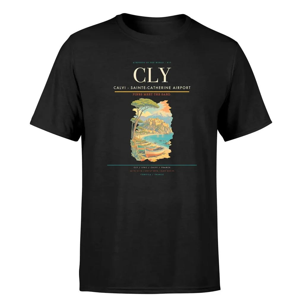 Calvi Airport (CLY) Premium T-Shirt Black