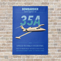 Thumbnail for Bombardier Learjet 35A vertical canvas print - no frame - blue background