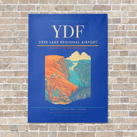 Thumbnail for Deer Lake Regional Airport YDF vertical canvas print - no frame - blue background