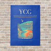 Thumbnail for Castlegar–West Kootenay Regional Airport YCG vertical canvas print - no frame - blue background