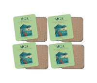 Thumbnail for Augusto C. Sandino International Airport (MGA) design on light green 4 pieces set coaster