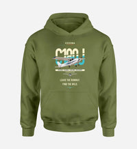 Thumbnail for Cessna 180J Skywagon design on green army double-side hoodie, single-side print