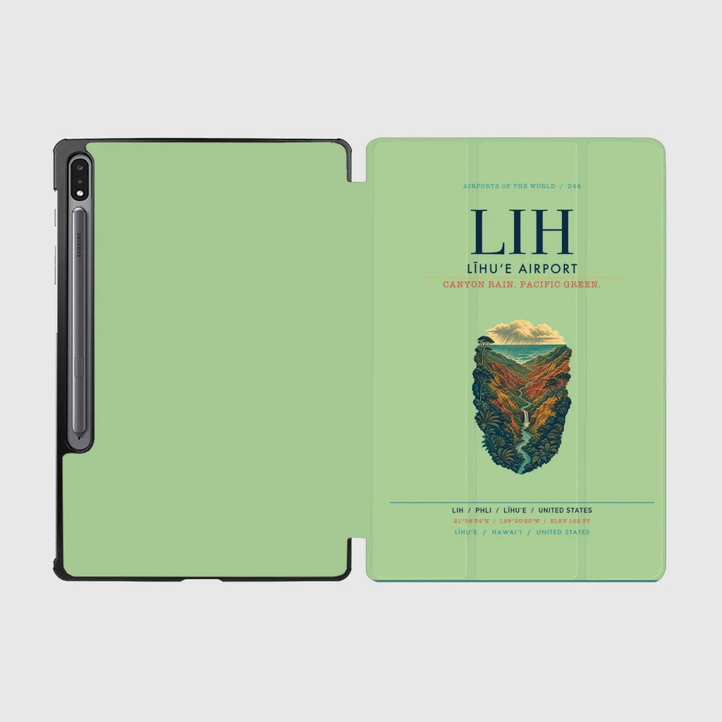 Līhuʻe Airport (LIH) design on light green samsung tablet tablet case