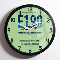 Thumbnail for Embraer E190 design on light green framed wall clock