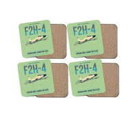 Thumbnail for F2H-4 Banshee design on light green 4 pieces set coaster