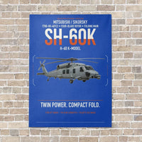 Thumbnail for Mitsubishi Sikorsky SH-60K vertical canvas print - no frame - blue background