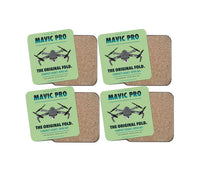Thumbnail for DJI Mavic Pro design on light green 4 pieces set coaster