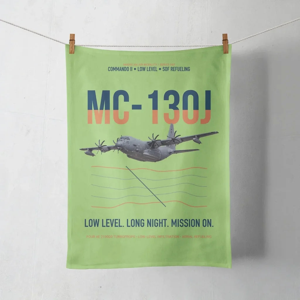 MC-130J COMMANDO II design on light green towel