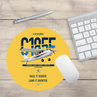 Thumbnail for Cessna A185F Skywagon design on yellow round mouse pad