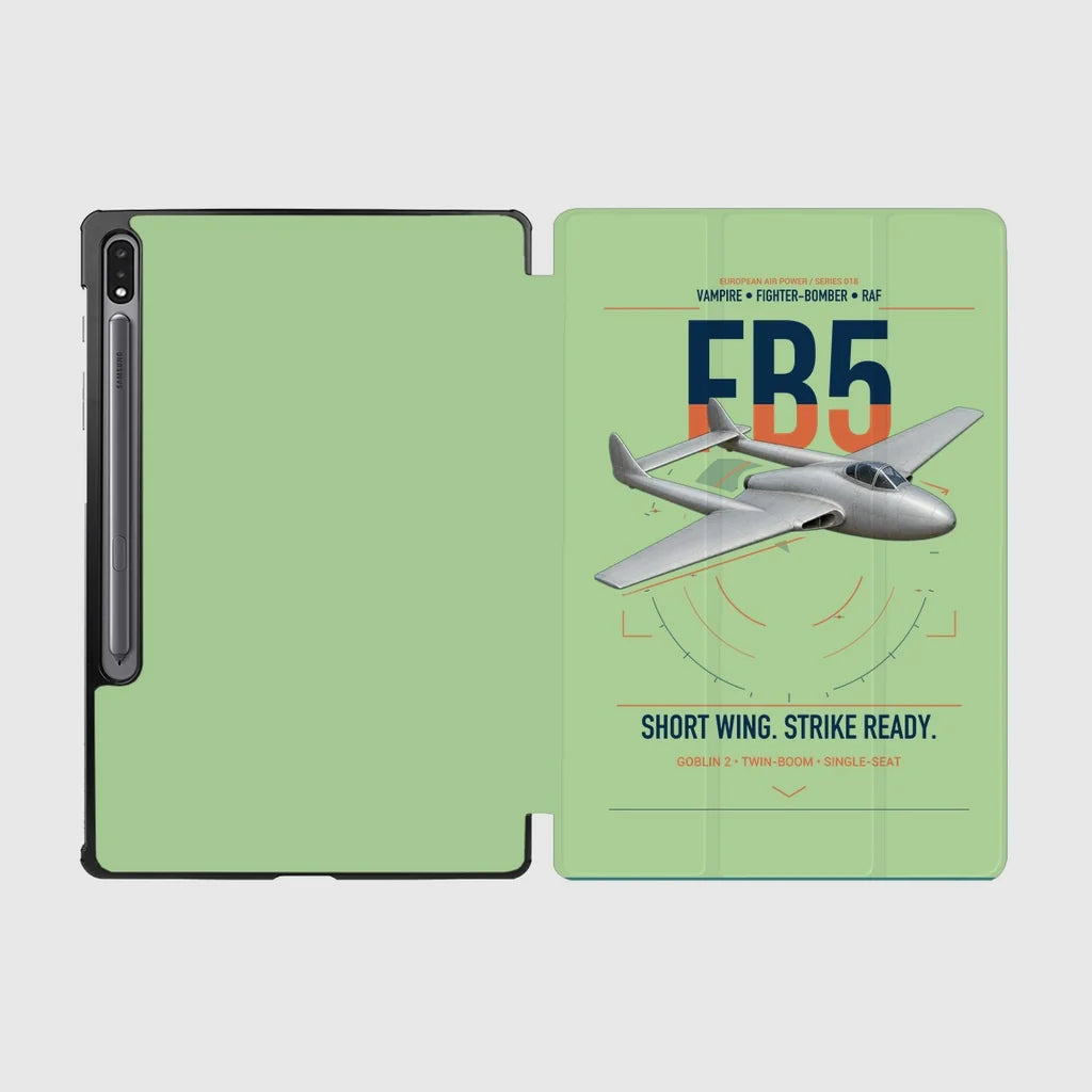de Havilland Vampire FB5 design on light green samsung tablet tablet case