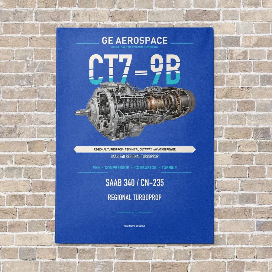 CT7-9B vertical canvas print - no frame - blue background