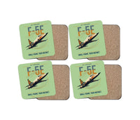 Thumbnail for F-5E Tiger II design on light green 4 pieces set coaster