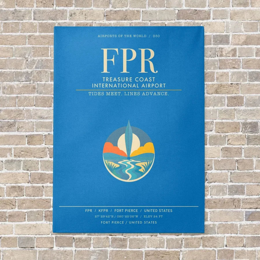 Treasure Coast International Airport FPR - Canvas Framed - Turquoise