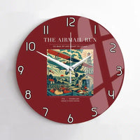 Thumbnail for VINTAGE G4015 - The Airmail Run - Designed Wall Clocks design on darkred no-frame