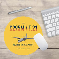 Thumbnail for Airbus C295M T.21 design on yellow round mouse pad