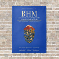 Thumbnail for Birmingham-Shuttlesworth International Airport BHM vertical canvas print - no frame - blue background
