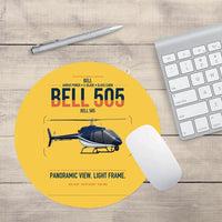 Thumbnail for Bell 505 design on yellow round mouse pad