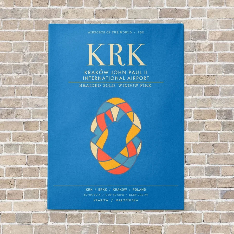 Krakow John Paul II International Airport KRK - Canvas Framed - Turquoise