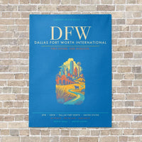 Thumbnail for Dallas Fort Worth International Airport DFW - Canvas Framed - Turquoise