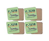 Thumbnail for C-141B Starlifter design on light green 4 pieces set coaster