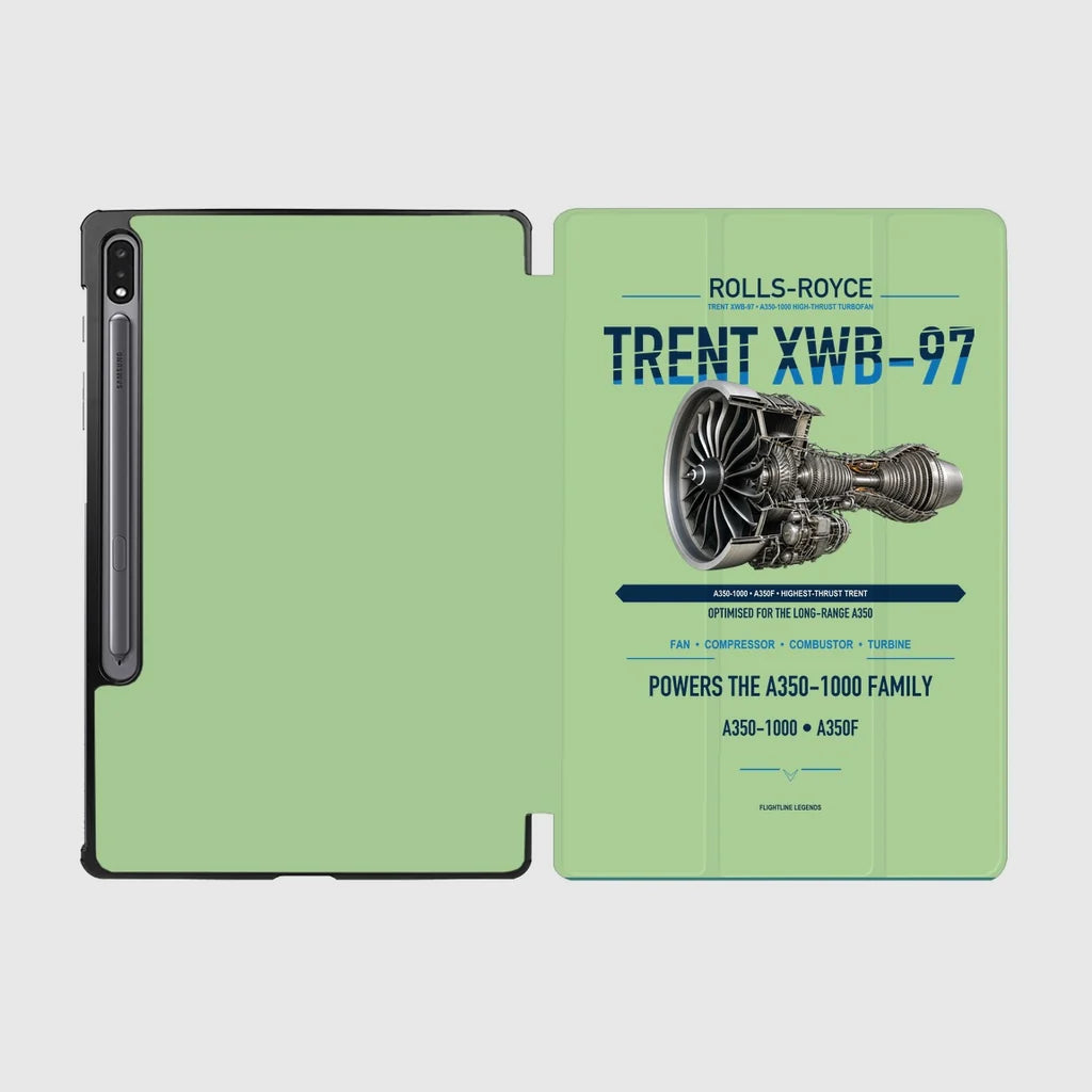 TRENT XWB-97 design on light green samsung tablet tablet case