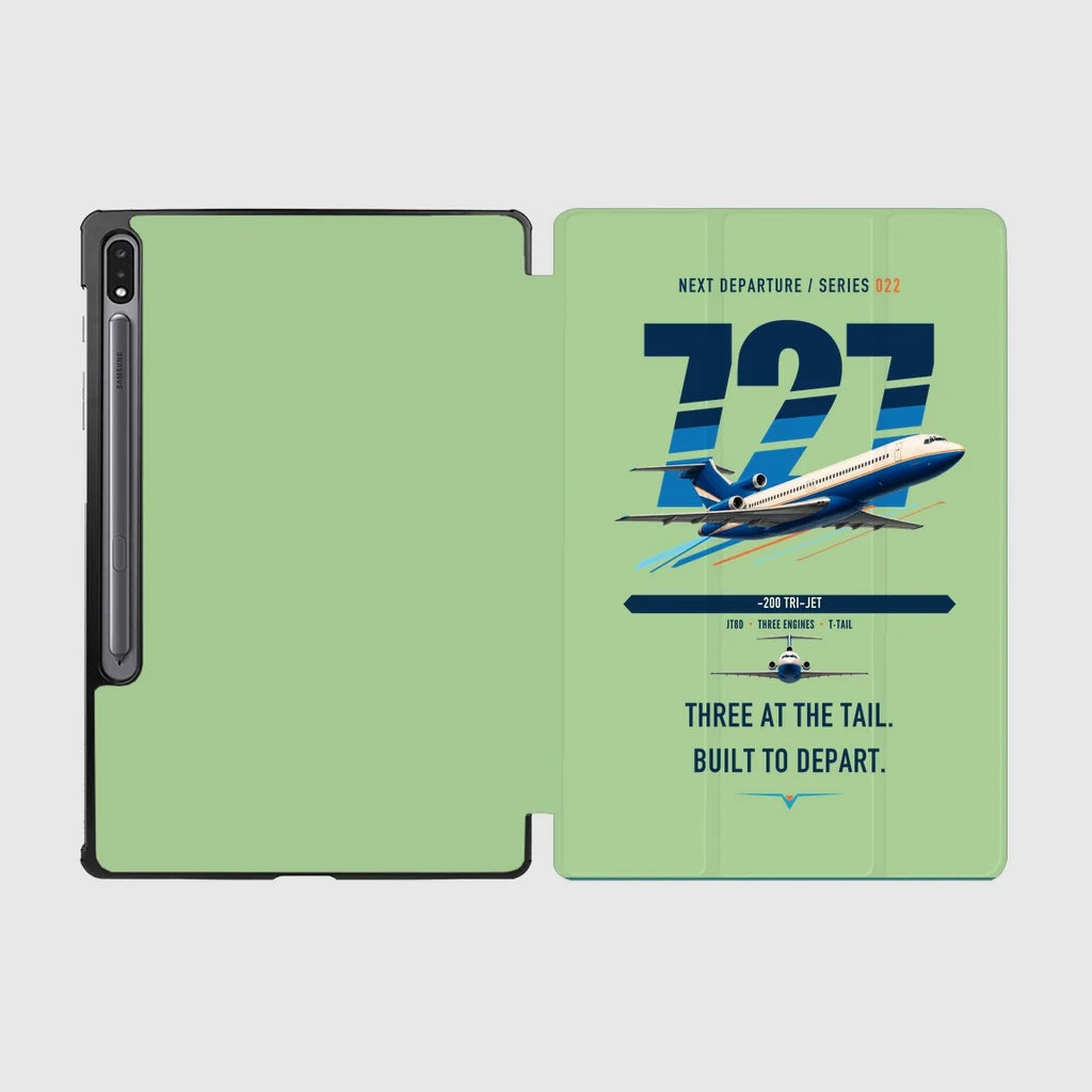 Boeing 727-200 design on light green samsung tablet tablet case