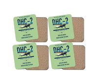 Thumbnail for DHC-2 Beaver Mk I design on light green 4 pieces set coaster