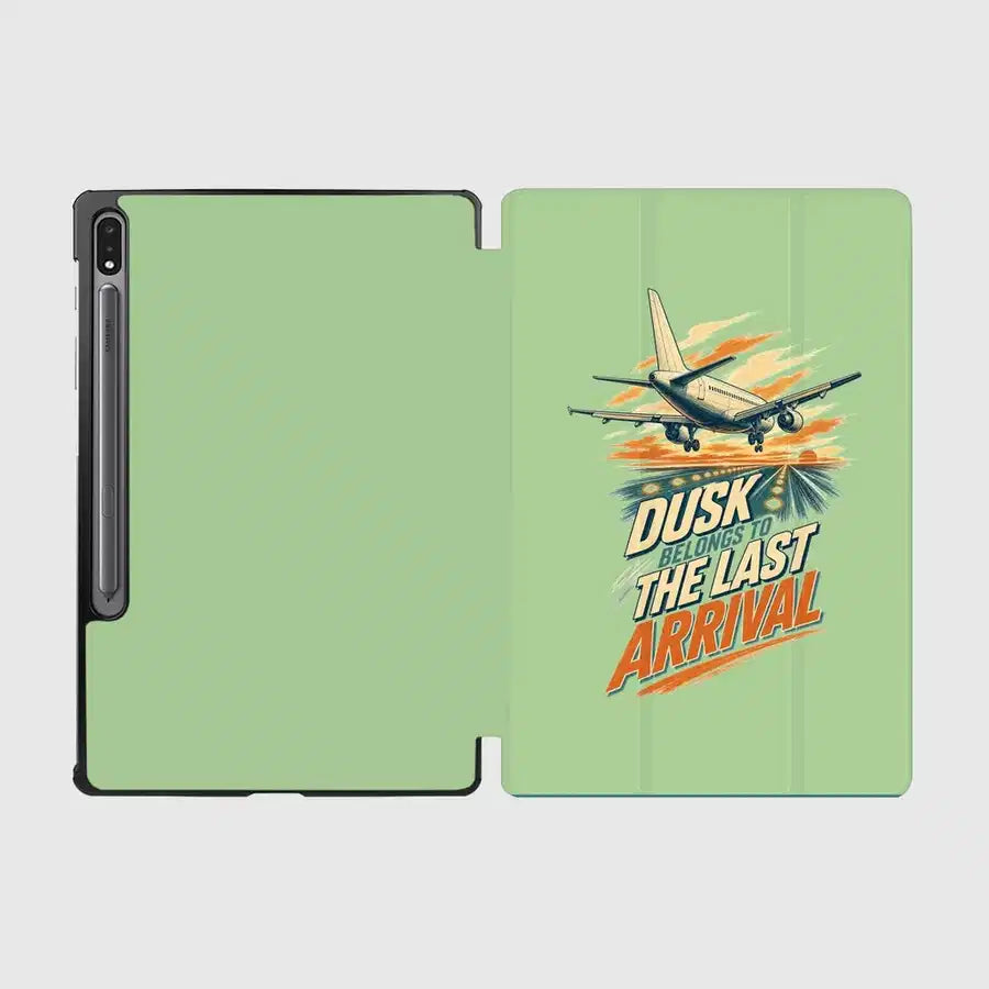 Dusk Belongs To The Last Arrival design on light green samsung tablet tablet case