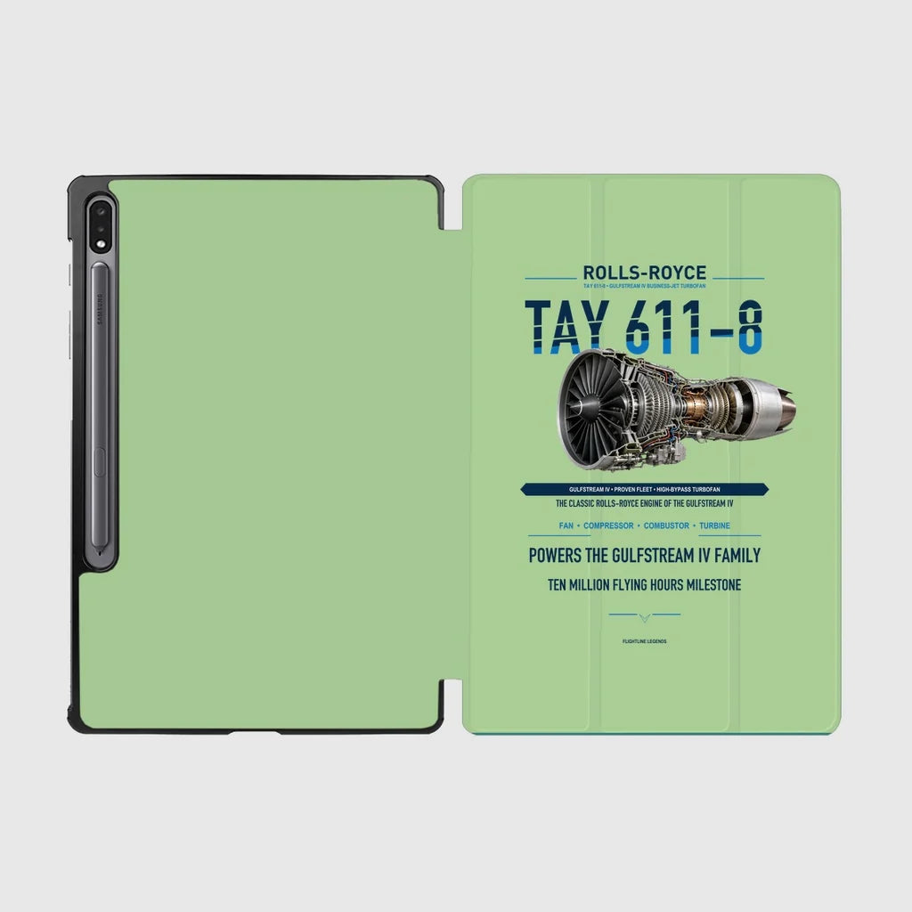 TAY 611-8 design on light green samsung tablet tablet case