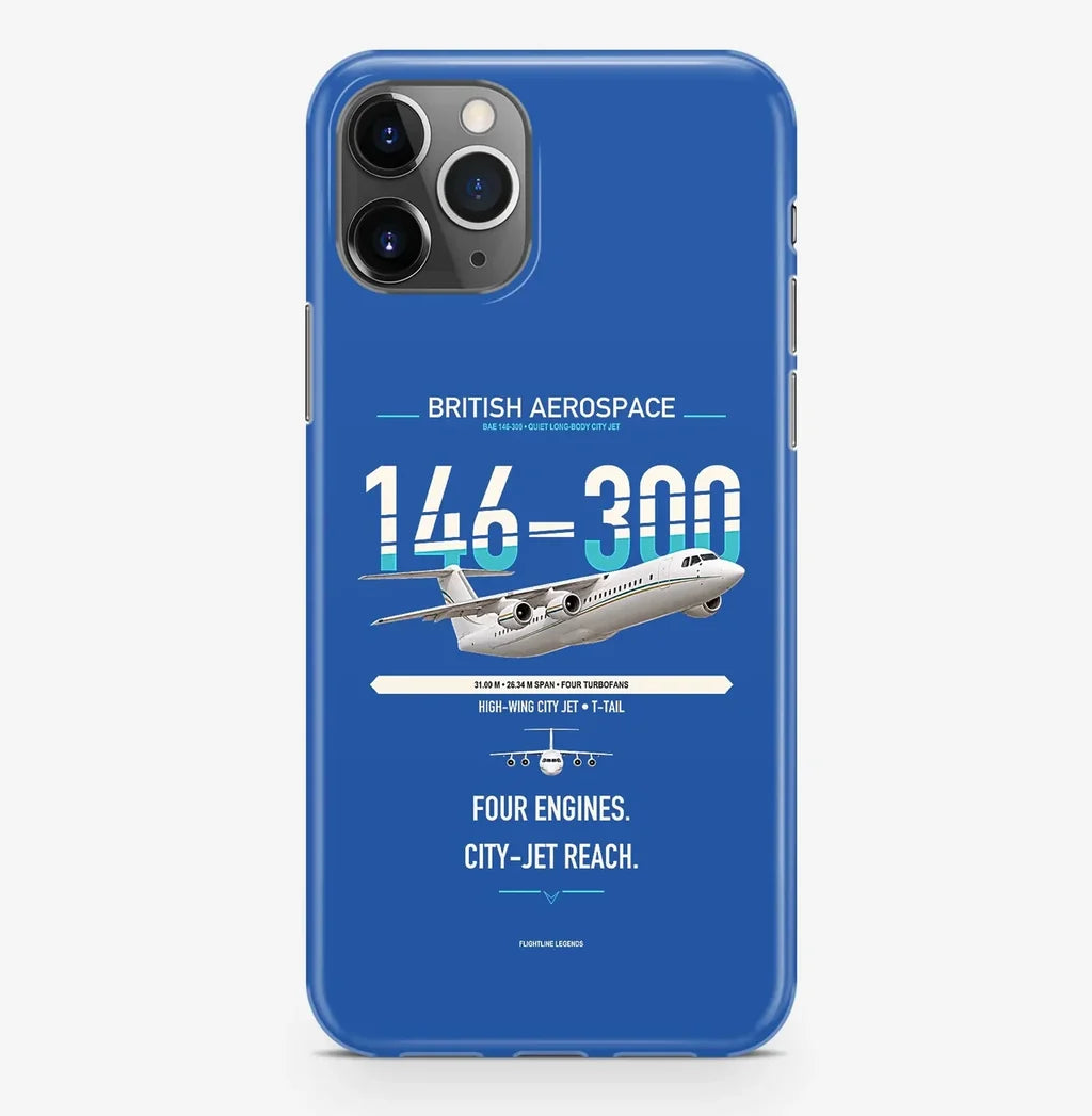 BAe 146-300 design on blue magsafe iphone case, for iPhone Pro Max