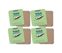 Thumbnail for Bombardier Challenger 300 design on light green 4 pieces set coaster