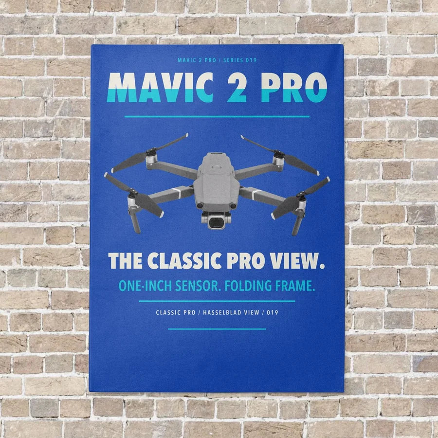 DJI Mavic 2 Pro vertical canvas print - no frame - blue background