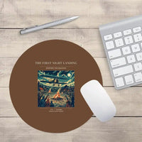 Thumbnail for VINTAGE G4327 - The First Night Landing - Designed Mouse Pads design on brown round