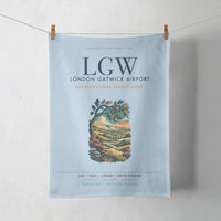 Thumbnail for London Gatwick Airport (LGW) design on light blue towel