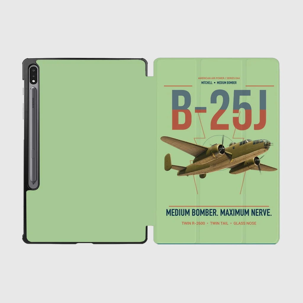 B-25J Mitchell design on light green samsung tablet tablet case