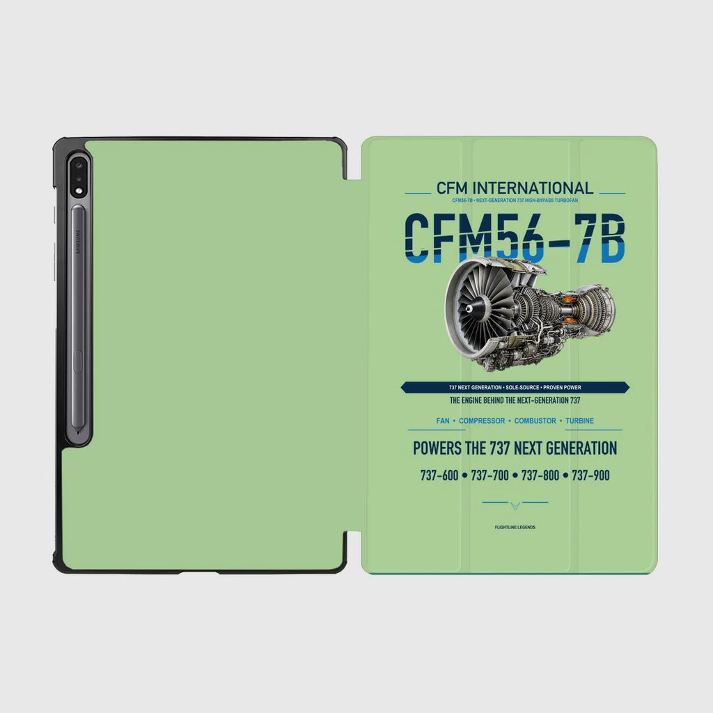 CFM56-7B design on light green samsung tablet tablet case
