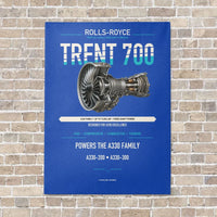 Thumbnail for TRENT 700 vertical canvas print - no frame - blue background