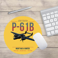 Thumbnail for P-61B Black Widow design on yellow round mouse pad