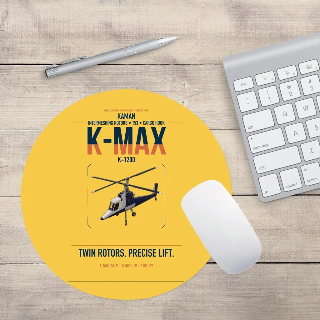 Kaman K-1200 K-MAX design on yellow round mouse pad