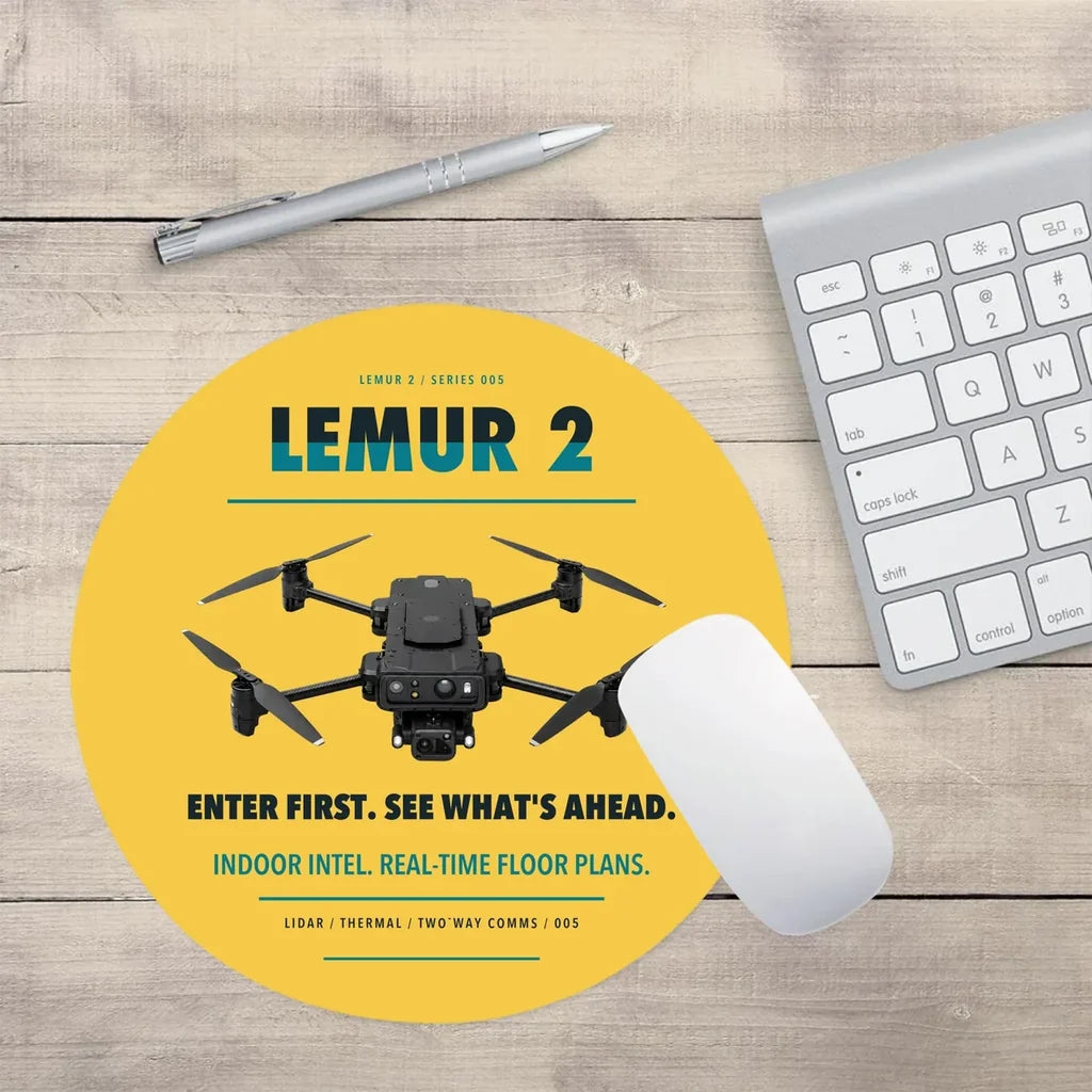 BRINC LEMUR 2 design on yellow round mouse pad