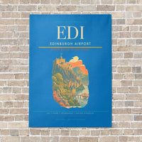 Thumbnail for Edinburgh Airport EDI - Canvas Framed - Turquoise