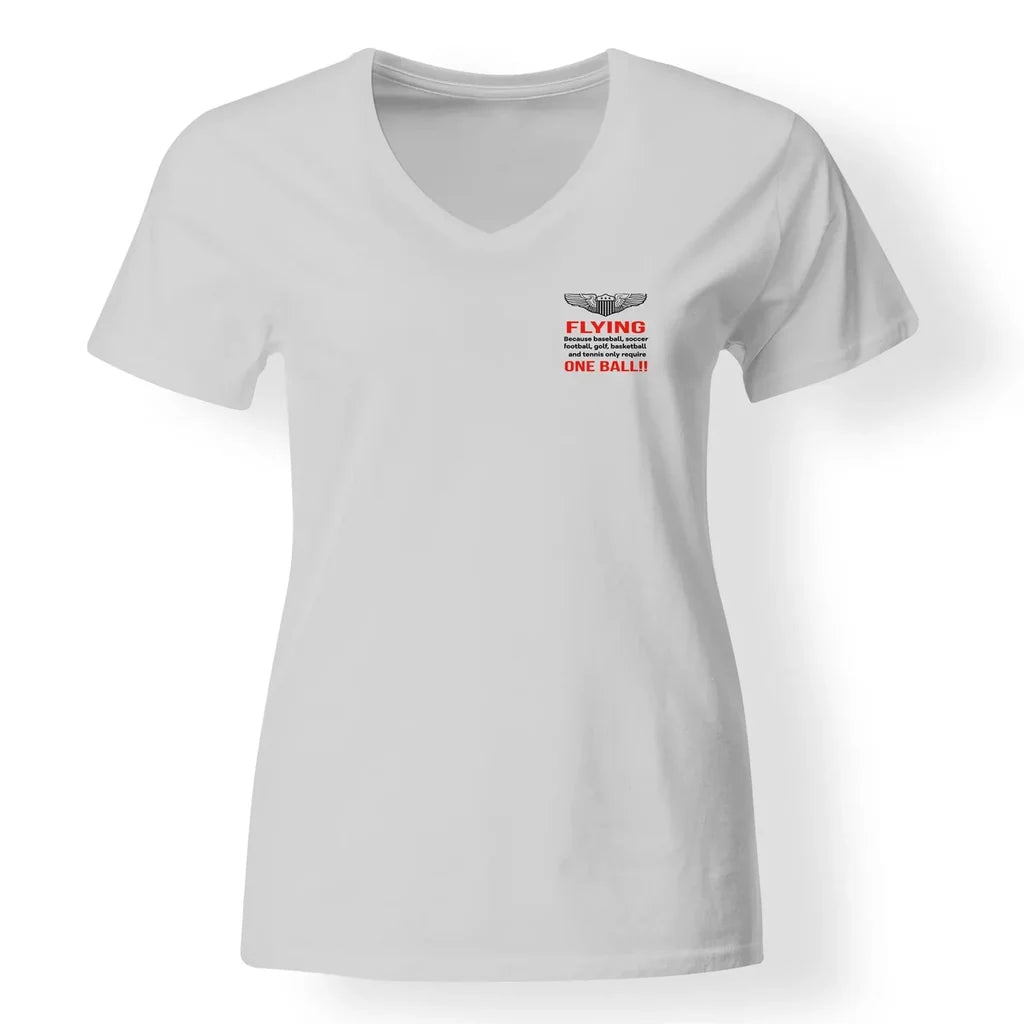 Flying One Ball Designed V-Neck T-Shirts - view 20