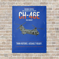 Thumbnail for Boeing Vertol CH-46E Sea Knight vertical canvas print - no frame - blue background