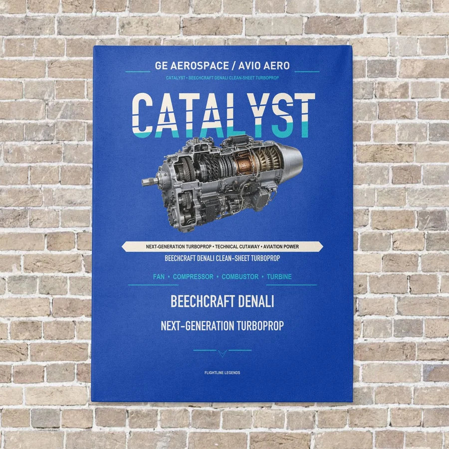 CATALYST vertical canvas print - no frame - blue background