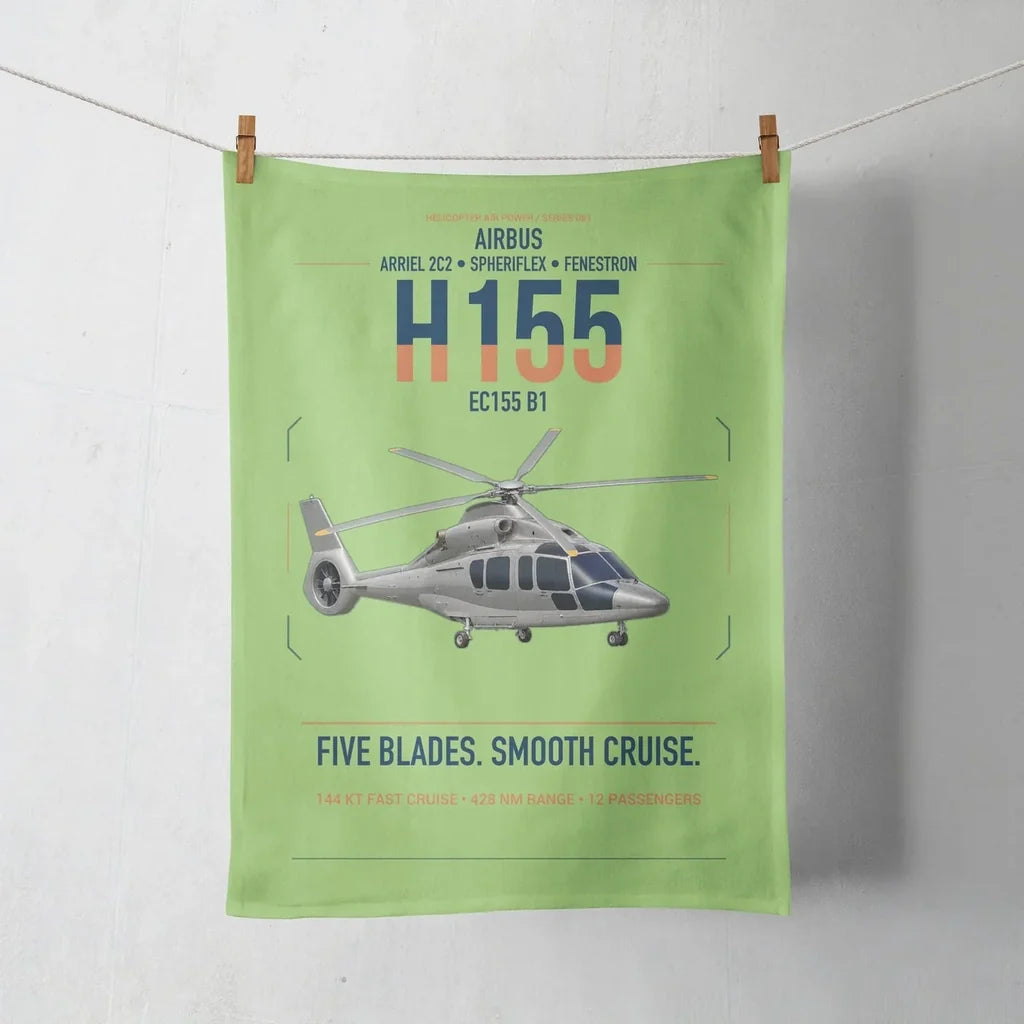 Airbus H155 EC155 B1 design on light green towel