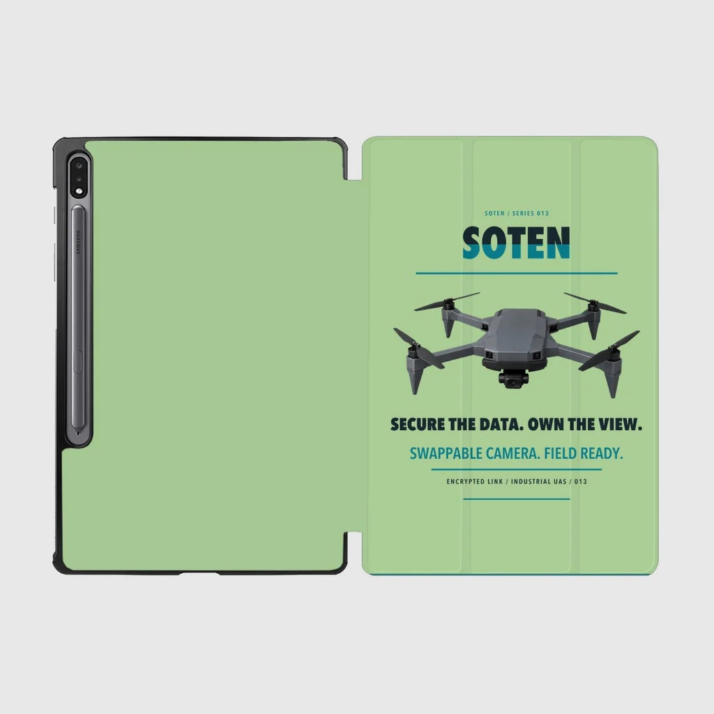 ACSL SOTEN design on light green samsung tablet tablet case