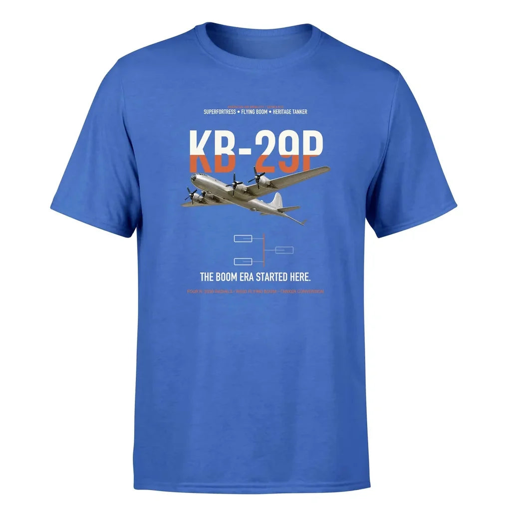 KB-29P SUPERFORTRESS design on blue double-side t-shirt, single-side print