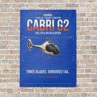 Thumbnail for Guimbal Cabri G2 vertical canvas print - no frame - blue background